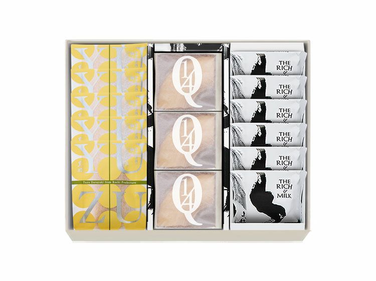 柚子どらやき(5個)・クアルトバウム(3個)ザ リッチ アンド ミルク(6枚)の詰め合わせ